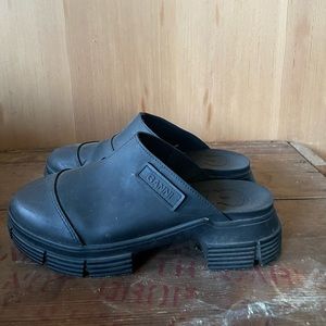 Ganni Rubber Mules, Clogs, Black 36
